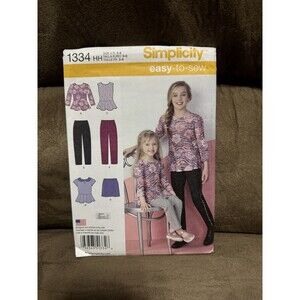 Simplicity 1334 Sewing Pattern Size 3-6 Top Mini Skirt Slim Pants Easy to Sew